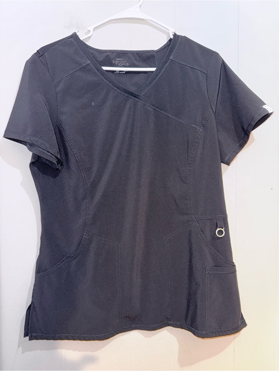 Cherokee Infinity Tops - Cherokee Infinity Mock Wrap Scrub Top Black Medium EUC 2625A